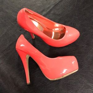 Coral Pink Heels Size 10